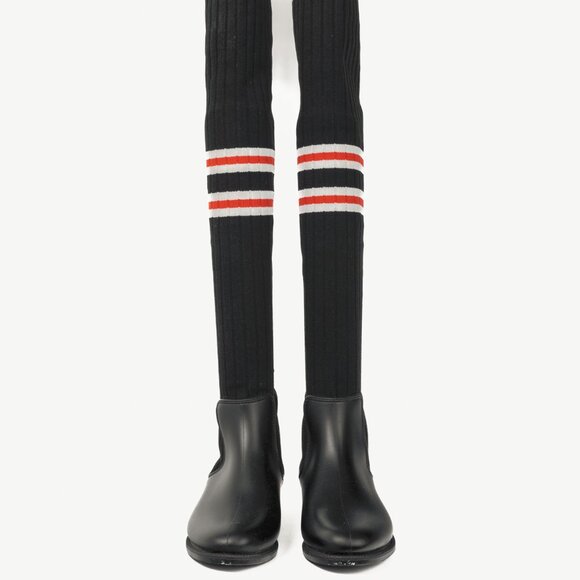 Givenchy Black Over-the-Knee Star & Stripe Sock Rain Boots - Picture 3 of 10